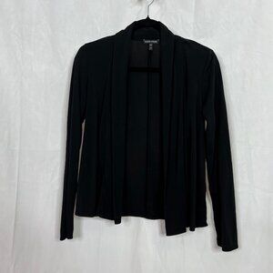 Eileen Fisher 100% Silk Open Front Cardigan Black Size XS